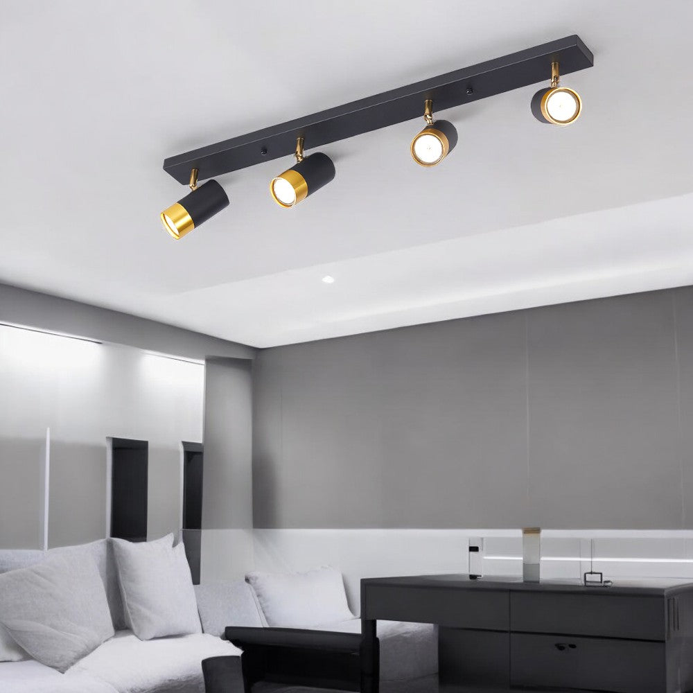 Spot Pe Sina Reglabil Negru + Auriu Exquisite 4Xgu10 Led Ceiling Light