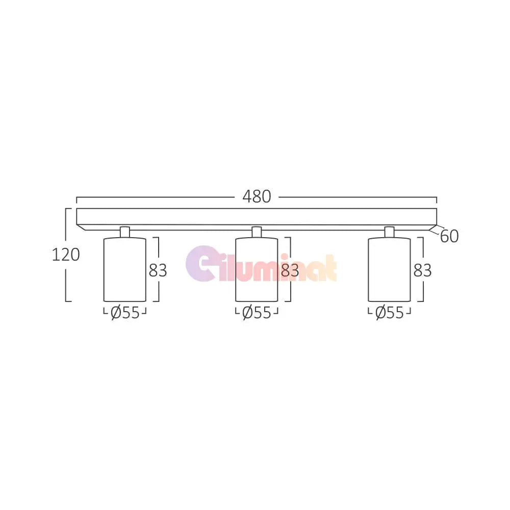 Spot pe Sina Reglabil WHITE 3xGU10 BH04-00830 SPOT LED APLICAT / ALBA led ceiling light