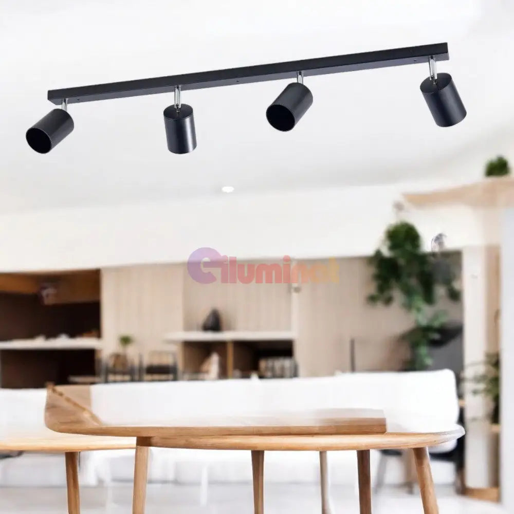 Spot Pe Sina Reglabil Negru 4Xgu10 Led Ceiling Light