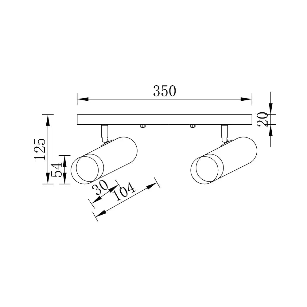 Spot Pe Sina Reglabil Negru + Auriu Exquisite 2Xgu10 Led Ceiling Light