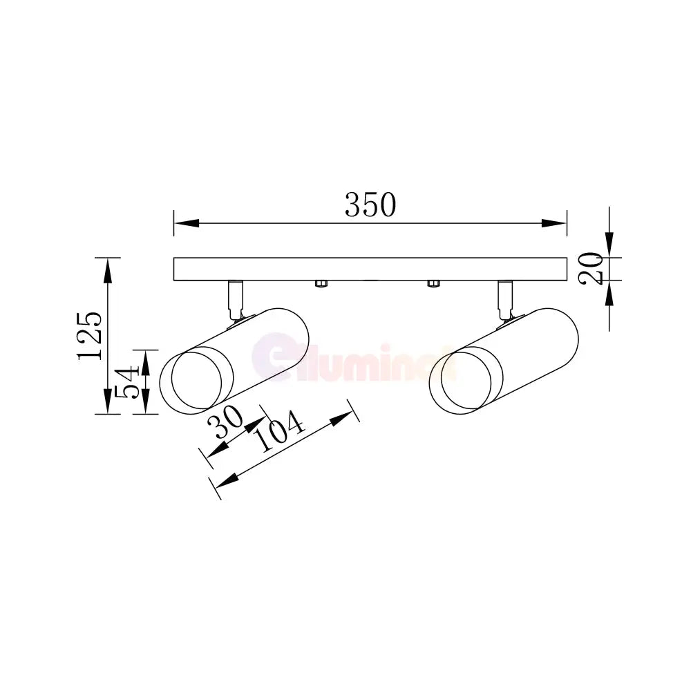 Spot Pe Sina Reglabil Negru + Auriu Exquisite 2Xgu10 Led Ceiling Light