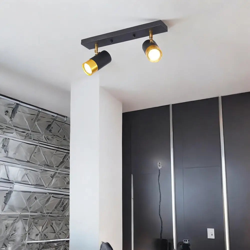 Spot Pe Sina Reglabil Negru + Auriu Exquisite 2Xgu10 Led Ceiling Light
