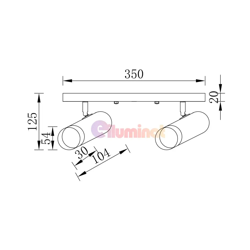 Spot Pe Sina Reglabil Negru + Auriu Exquisite 2Xgu10 Led Ceiling Light