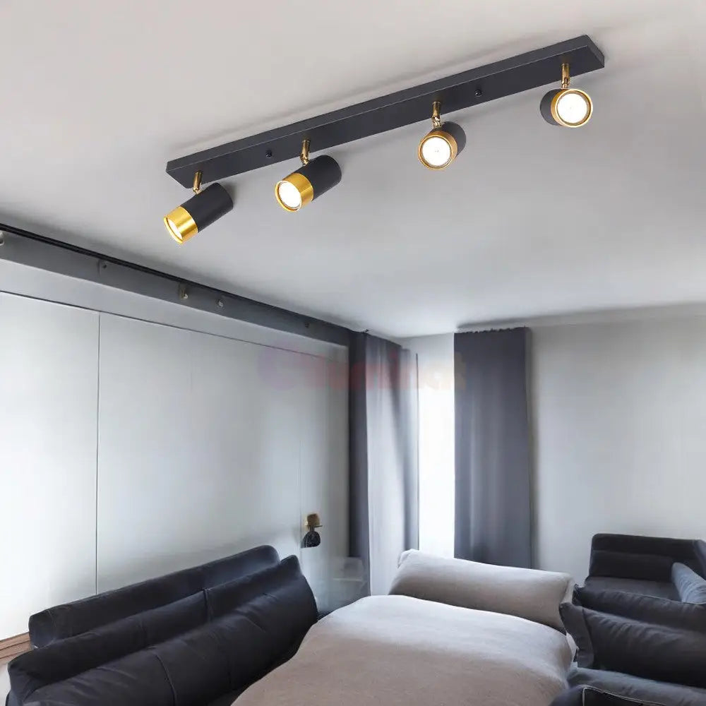 Spot Pe Sina Reglabil Negru + Auriu Exquisite 4Xgu10 Led Ceiling Light