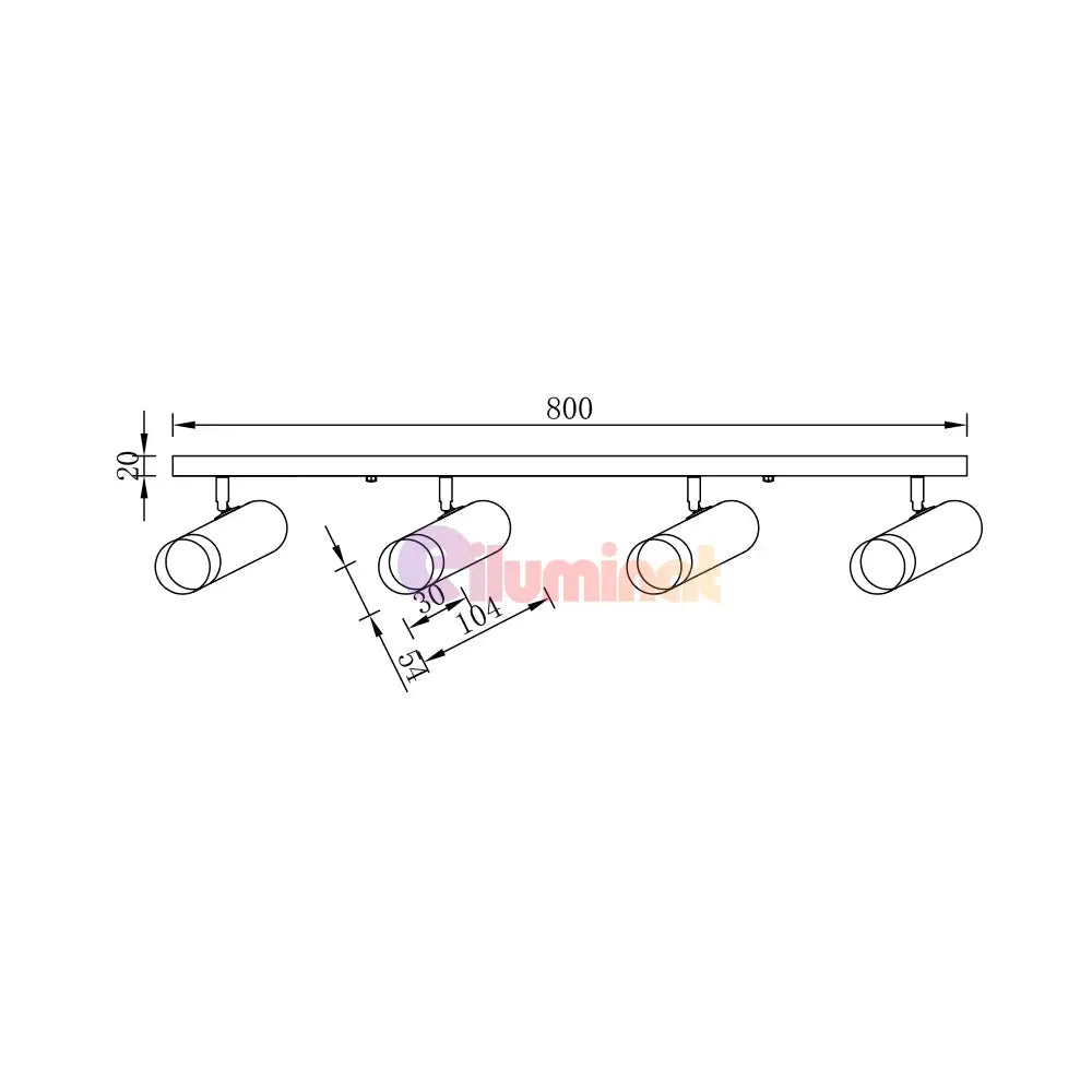 Spot Pe Sina Reglabil Negru + Auriu Exquisite 4Xgu10 Led Ceiling Light