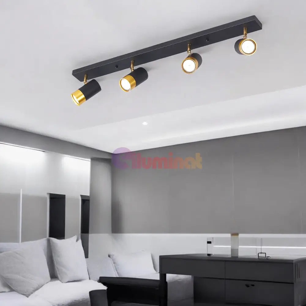 Spot Pe Sina Reglabil Negru + Auriu Exquisite 4Xgu10 Led Ceiling Light