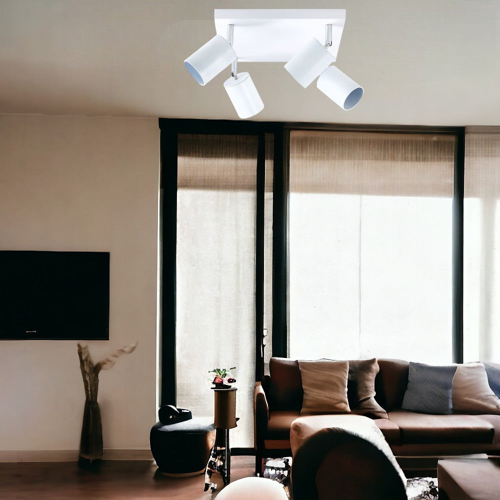 Spot Reglabil Alb 4Xgu10 Cu Suport Patrat Led Ceiling Light