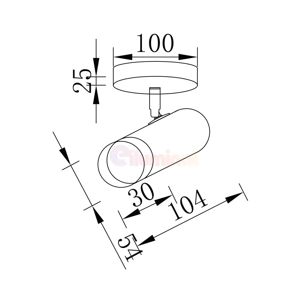 Spot Reglabil Negru + Auriu Exquisite 1Xgu10 Led Ceiling Light