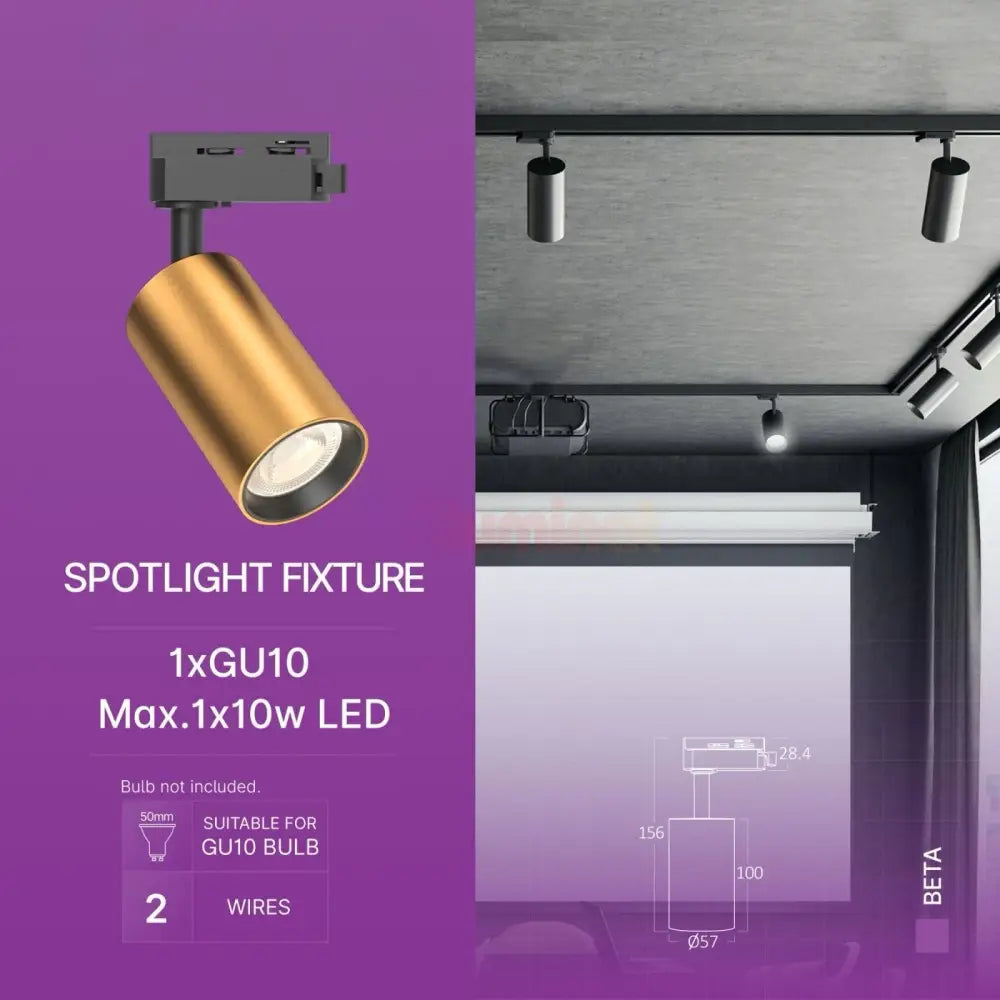 Spot Sina Orientabil Gold & Black Fasung GU10 Ø5.7CM TRACK LIGHT