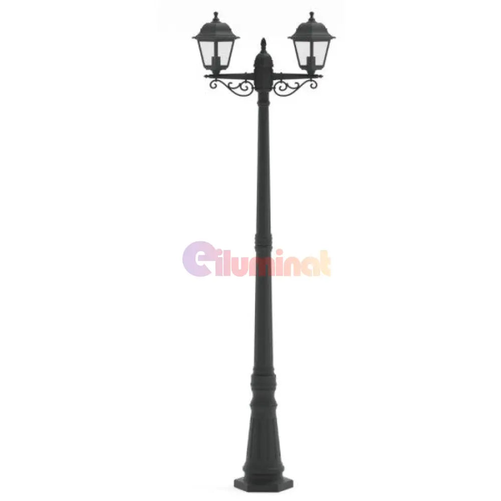 Stalp De Gradina Tip Felinar Negru 2xE27 220CM STALP ORNAMENTAL GARDEN POLE