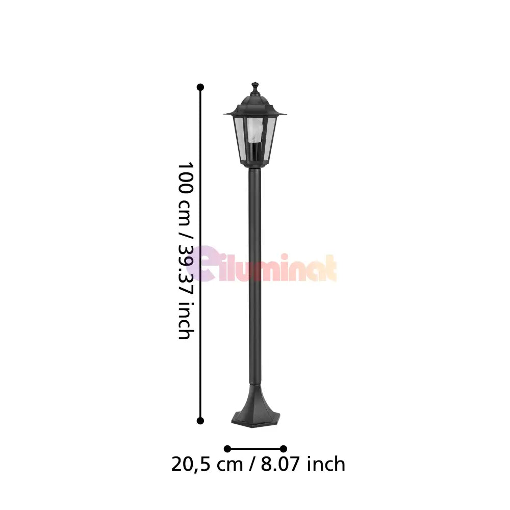 Stalp De Gradina LATERNA 4 Tip Felinar Negru 100CM STALP ORNAMENTAL GARDEN POLE