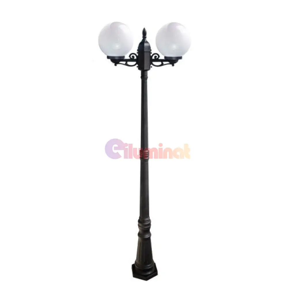 Stalp De Gradina Negru 2 Brate 40W 220CM STALP ORNAMENTAL / NEAGRA GARDEN POLE