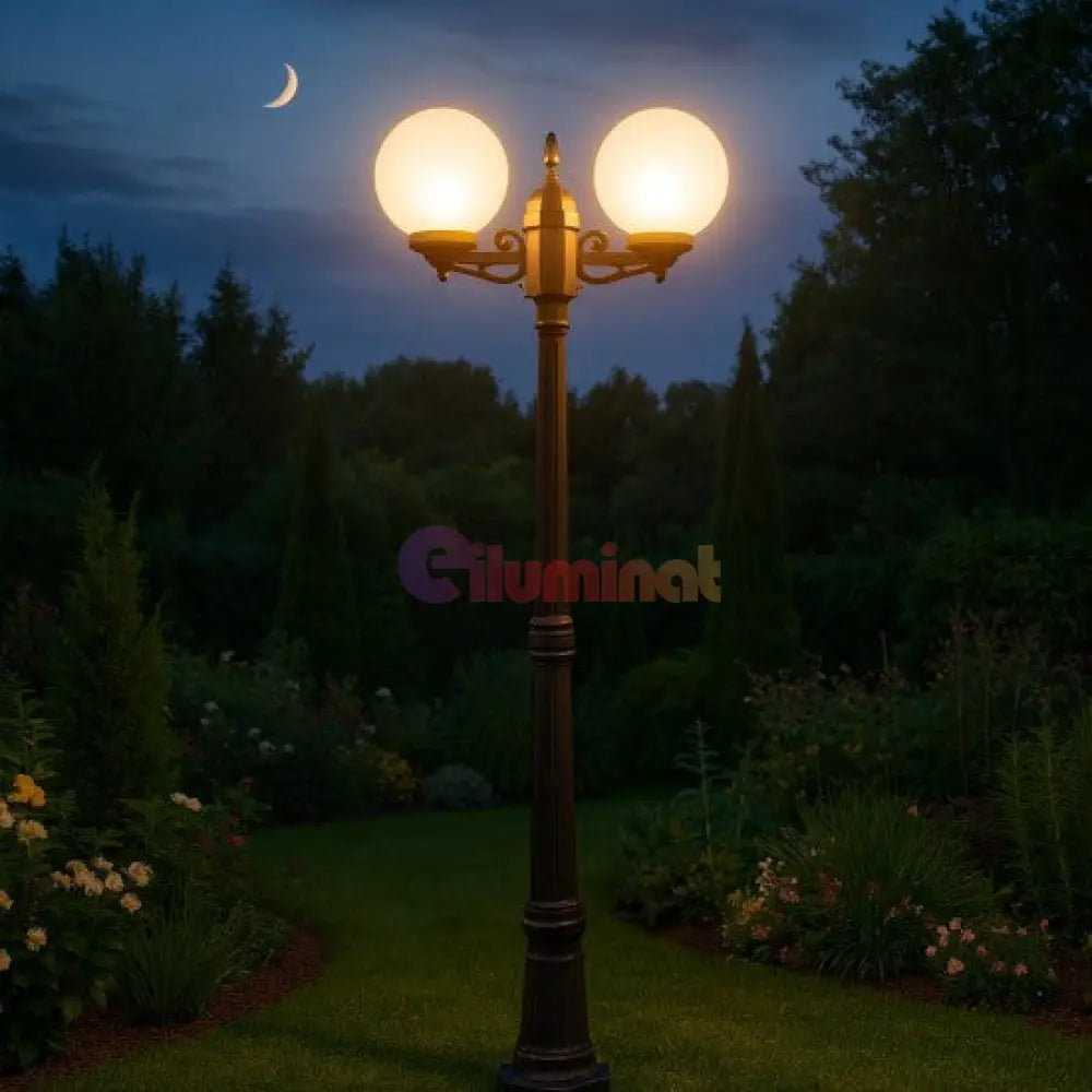 Stalp De Gradina Negru 2 Brate 40W 220CM STALP ORNAMENTAL / NEAGRA GARDEN POLE
