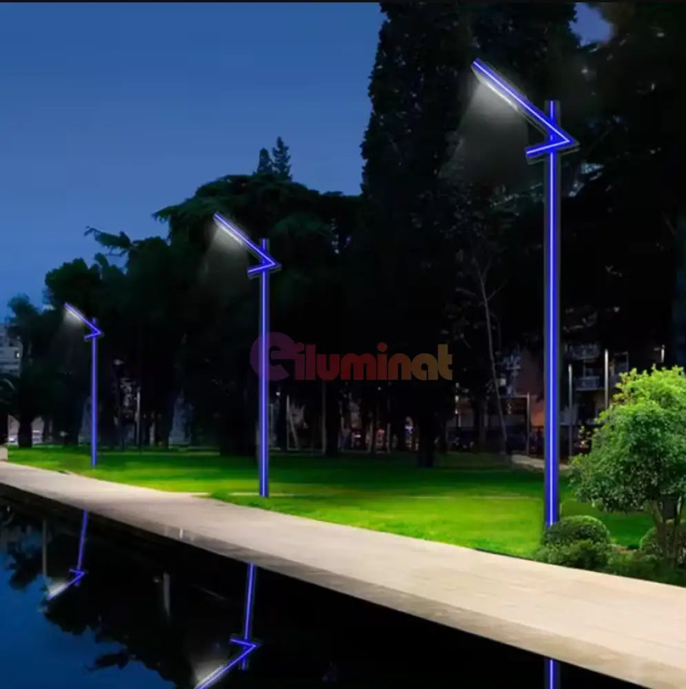 Stalp Iluminat Stradal 50W Alb Natural + Albastru 3M Street Light Pole