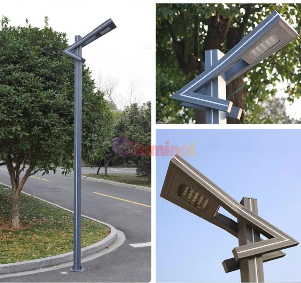 Stalp Iluminat Stradal 50W Alb Natural + Albastru 3M Street Light Pole