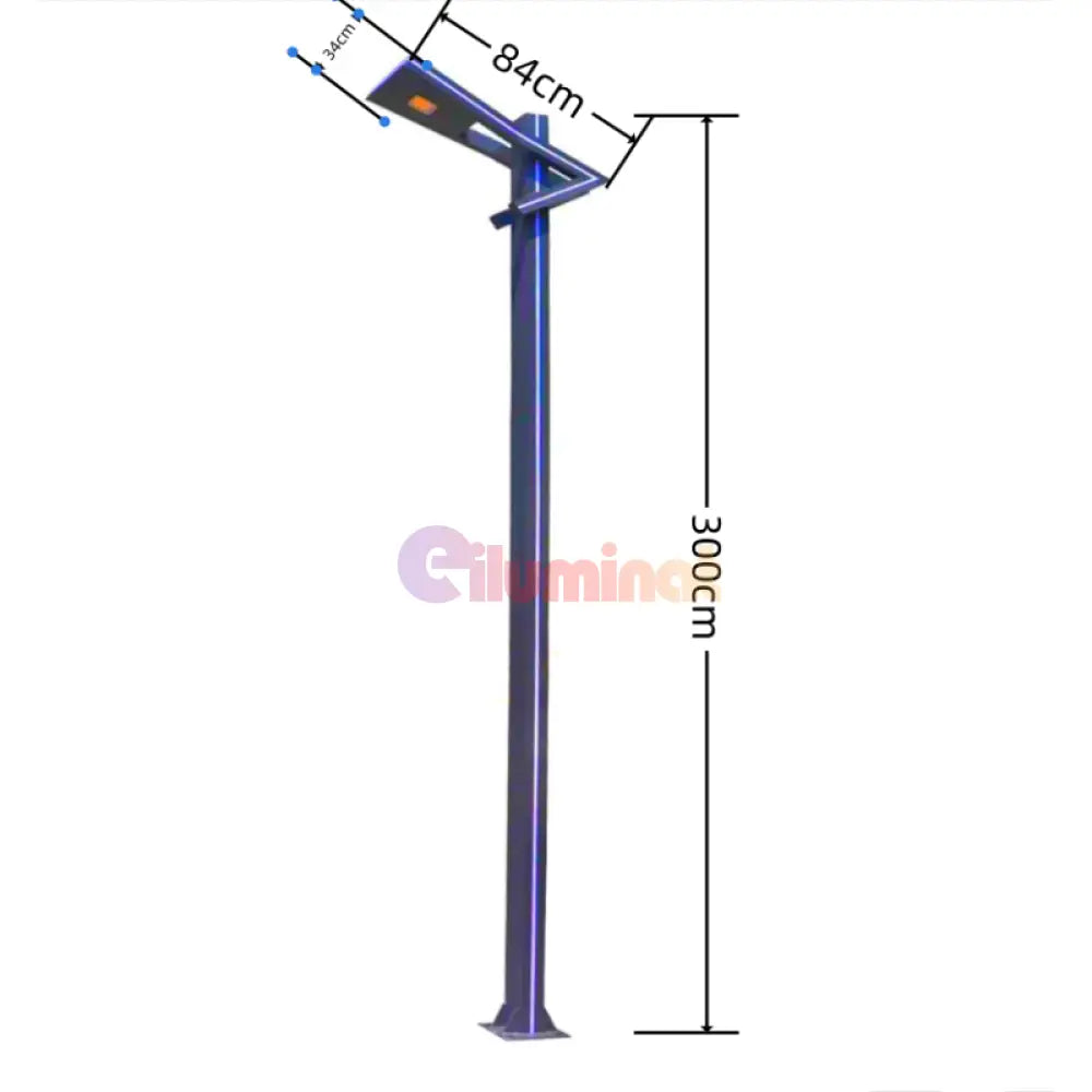 Stalp Iluminat Stradal 50W Alb Natural + Albastru 3M Street Light Pole