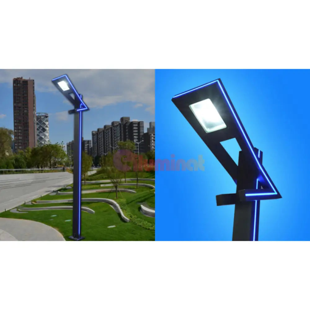 Stalp Iluminat Stradal 50W Alb Natural + Albastru 3M Street Light Pole