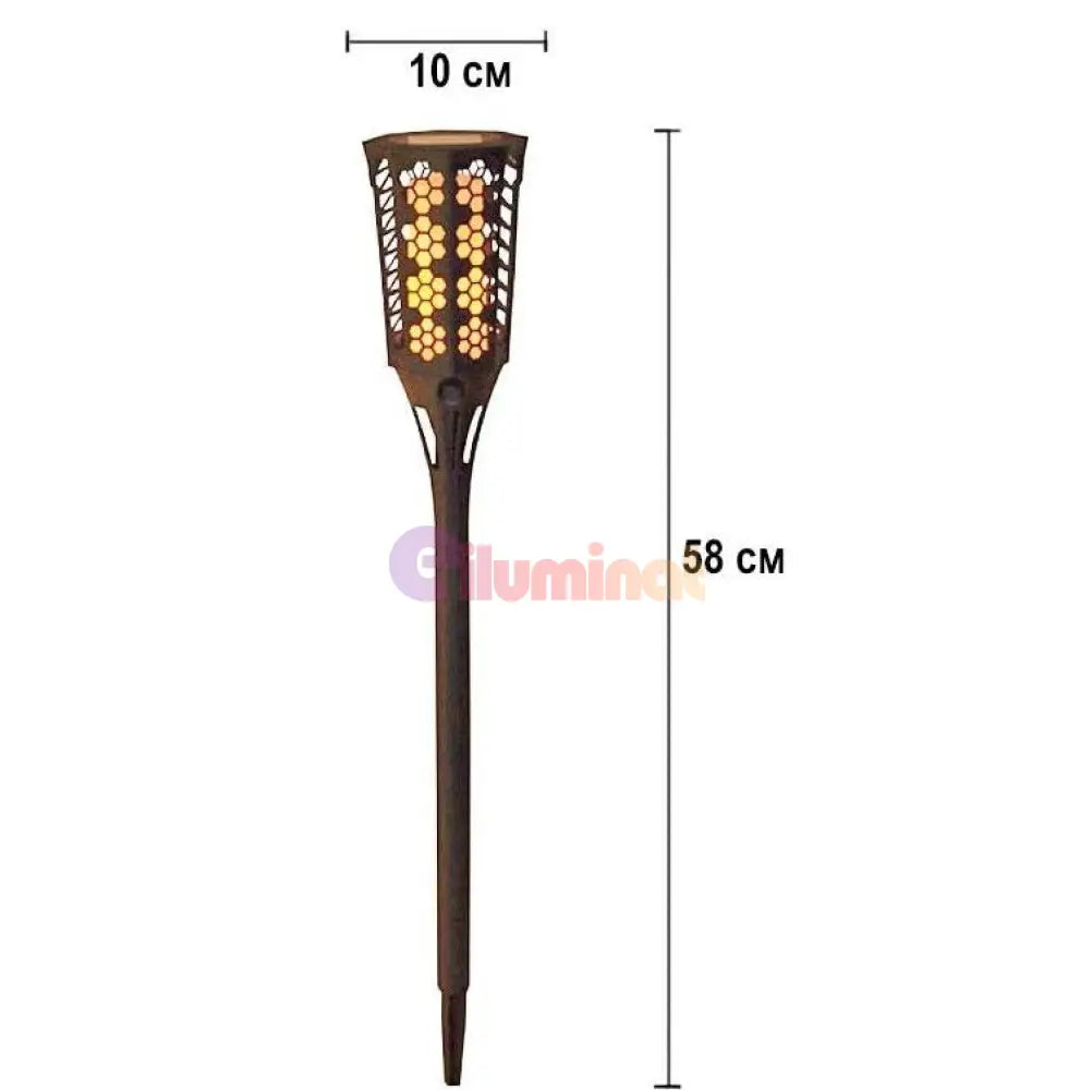 Stalp Led Gradina Torta Cu Incarcare Solara Fakla Solar Lamp