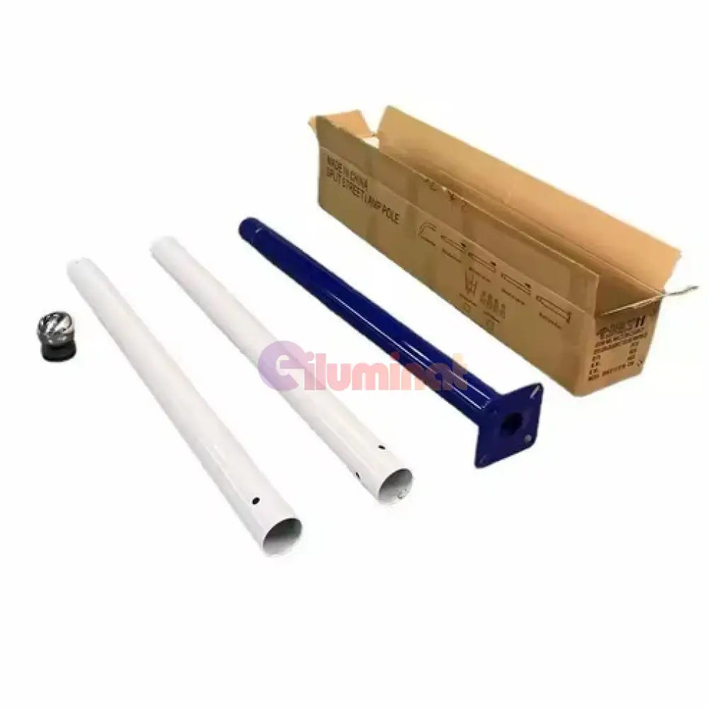Stalp Metalic Alb/Albastru Modular 3m STALP ORNAMENTAL / Alb/Albastru ornamental pole