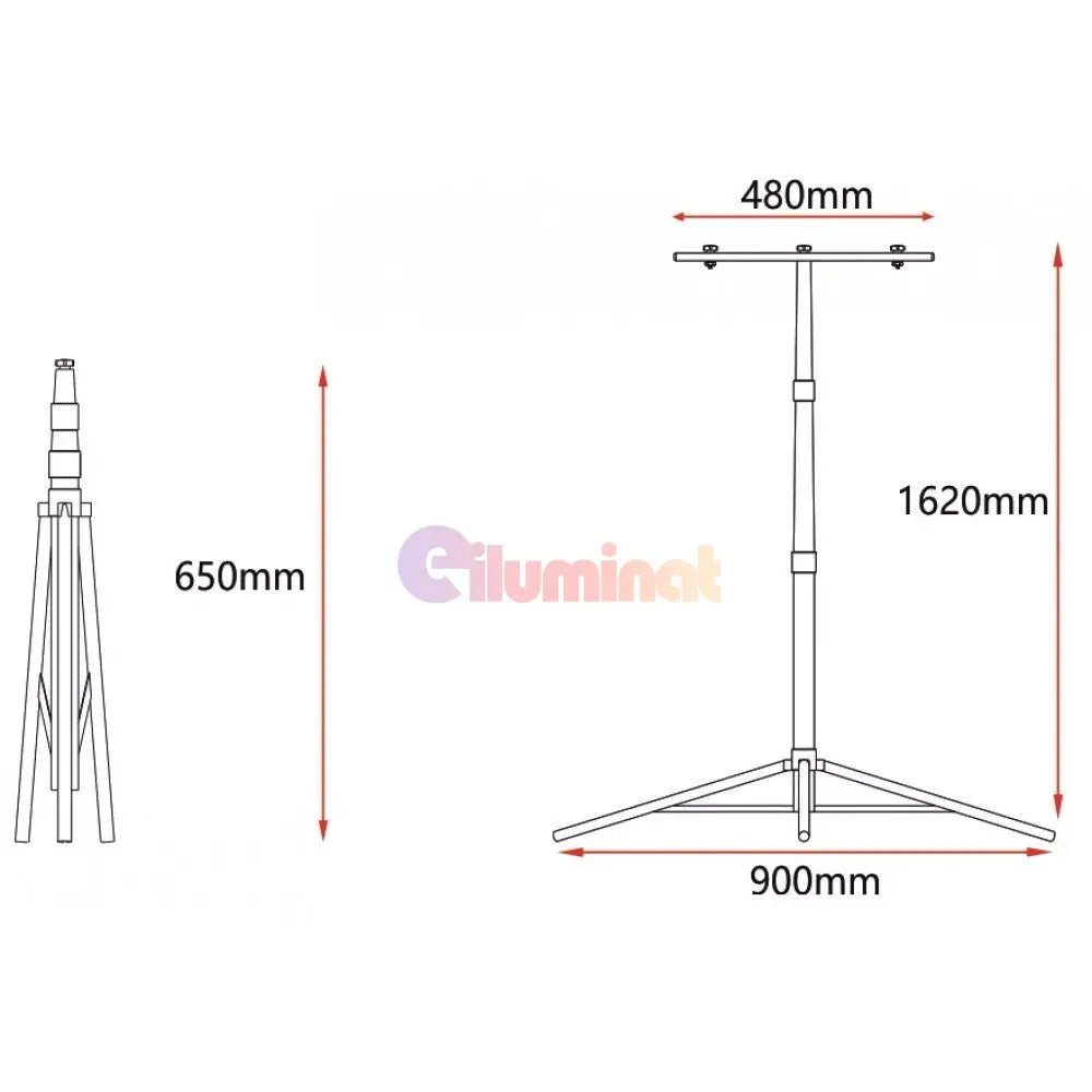 Stativ Proiector Led 1.6 Metri Reglabil Dublu Flood Light Holder