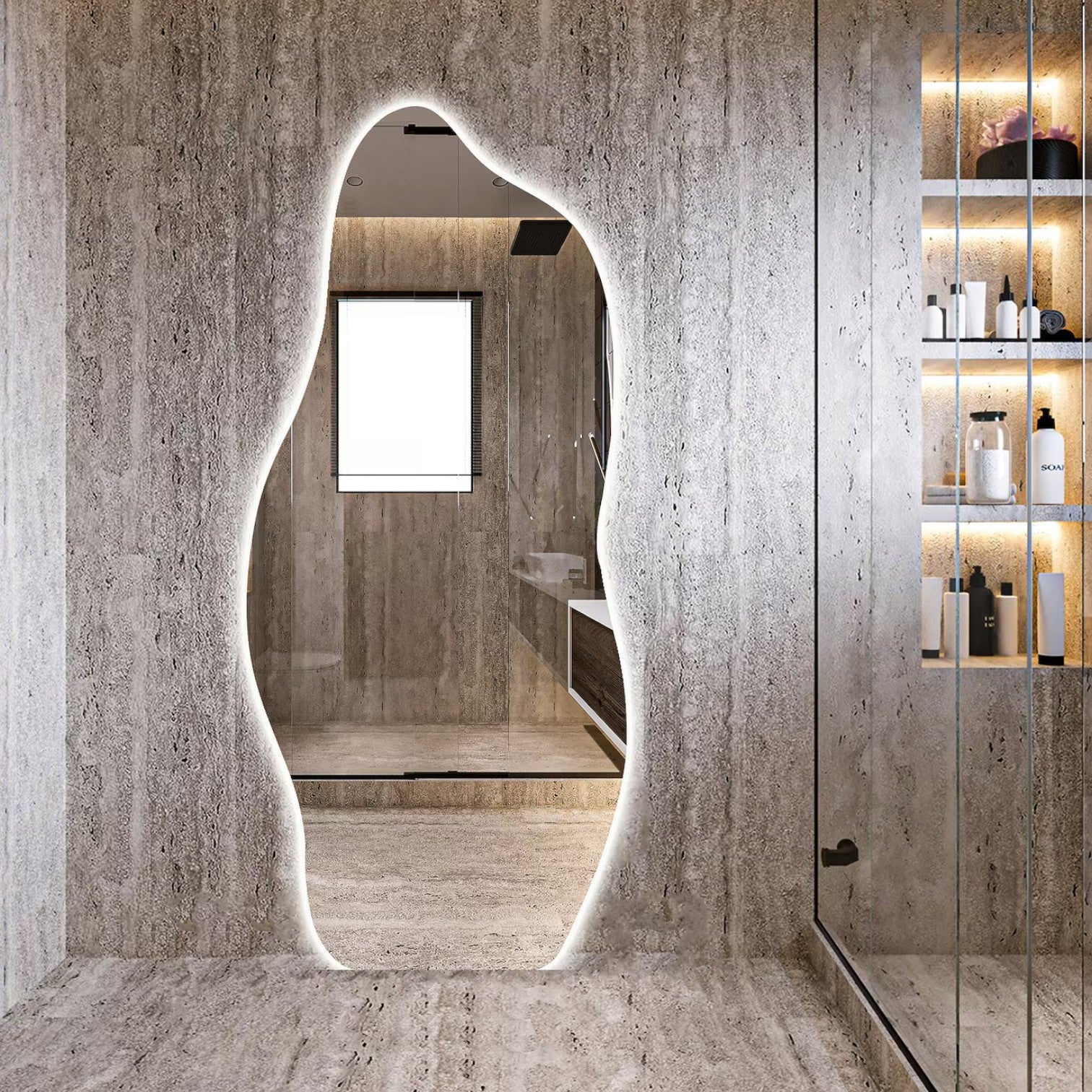 Oglinda LED Ovala Decorativa DARI 3 Lumini si Touch