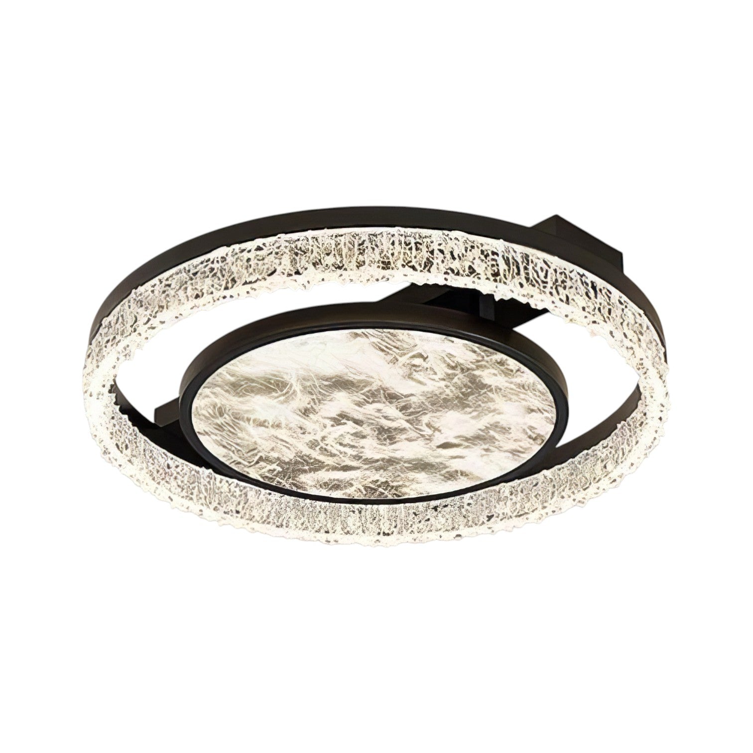 Lustra LED Round SAARI Black Echivalent 400W Telecomanda