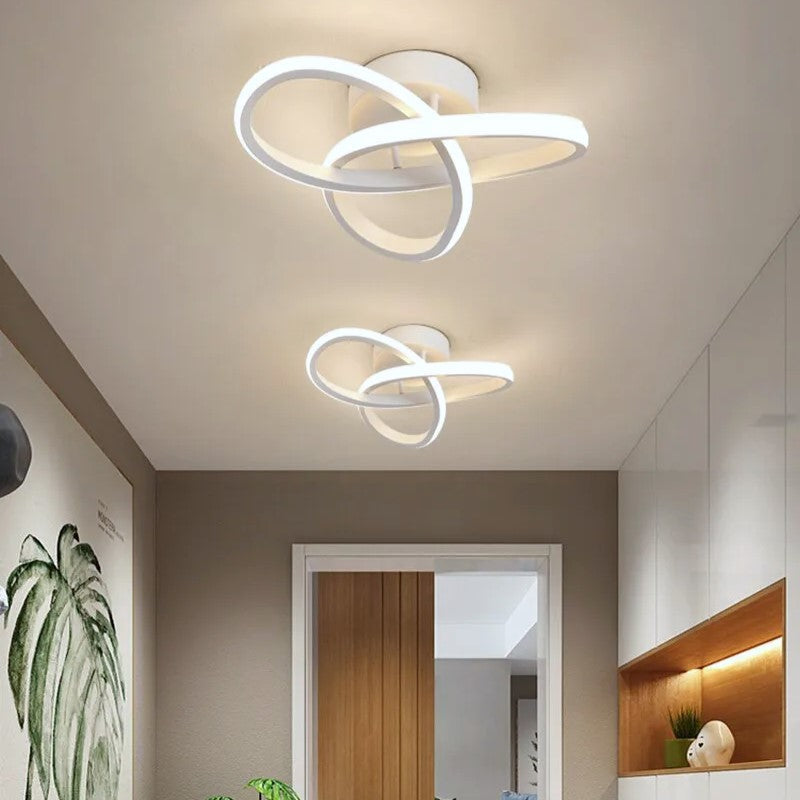 Lustra Led 48W Two Rings Alb Echivalent 200W Lighting Fixtures