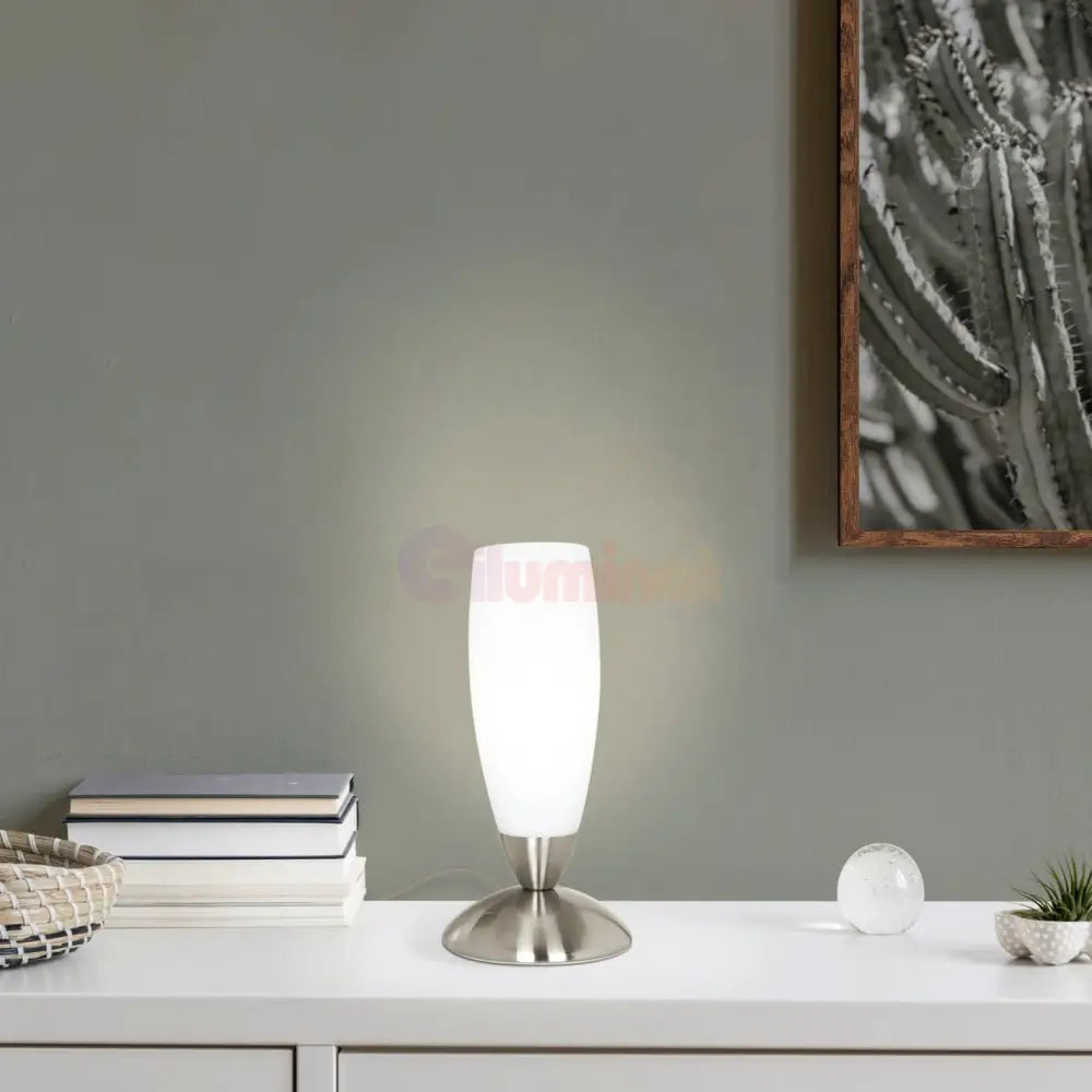 Veioza Decorativa SLIM Silver & White 22CM VEIOZA DECORATIVA desk lamp