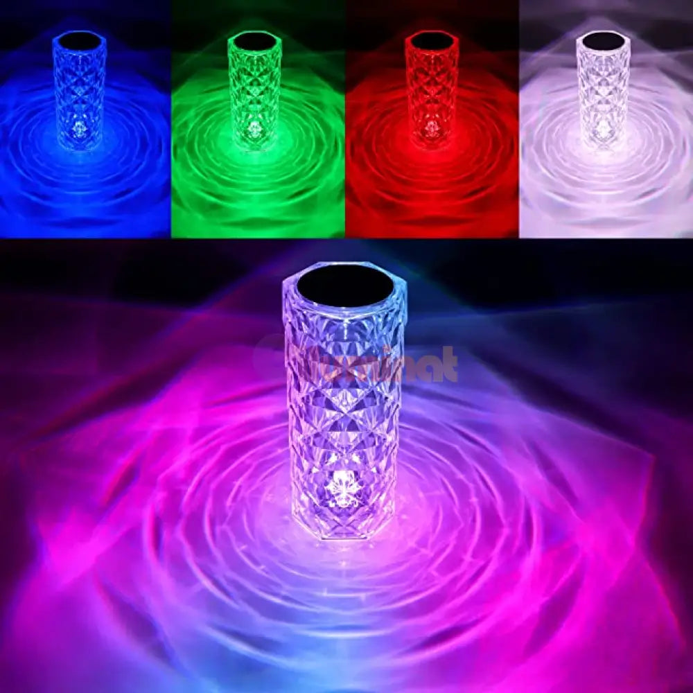 Veioza Led Decorativa Tactila Multicolora Rgb Crystal Flow Table Lamp