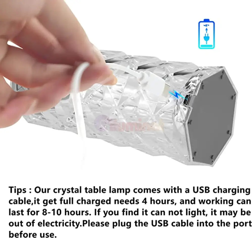Veioza Led Decorativa Tactila Multicolora Rgb Crystal Flow Table Lamp