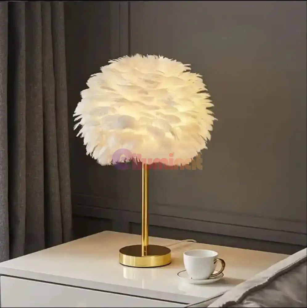 Veioza Neoclasica Nordic Style Feather Cloud Table Lamp