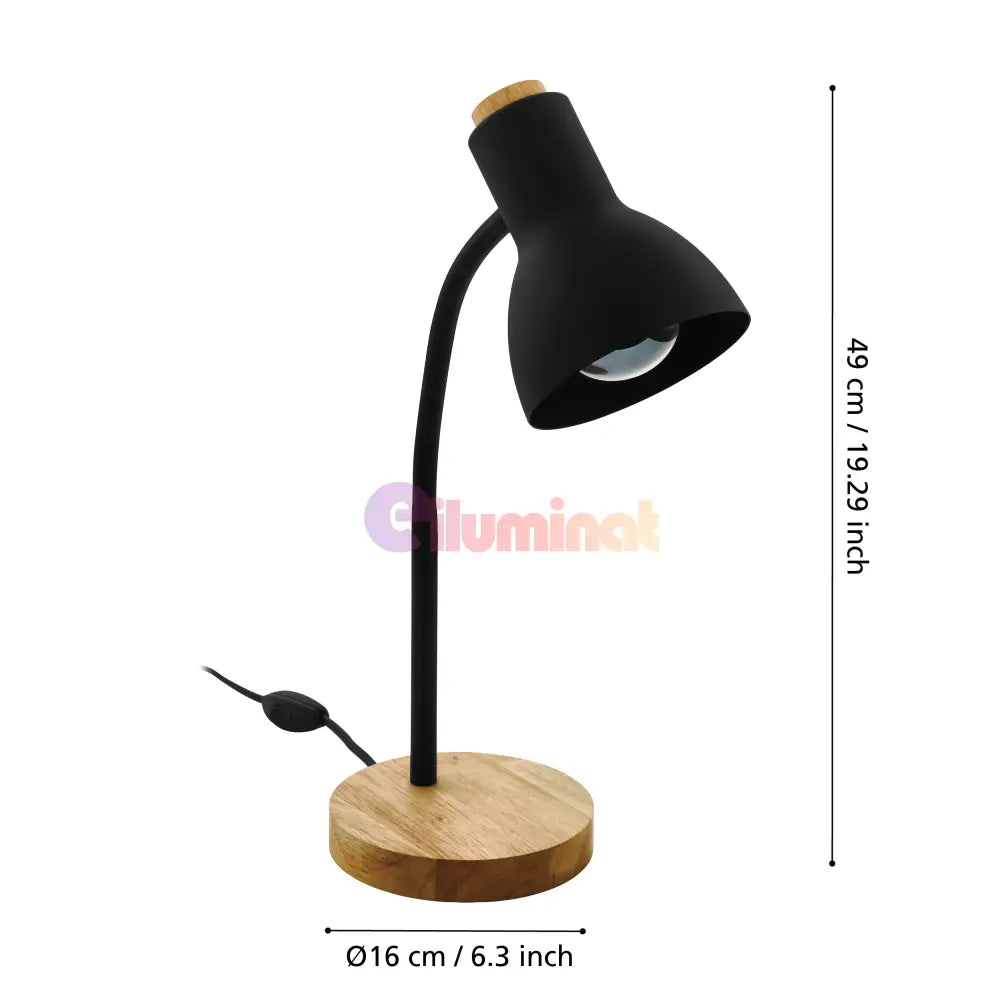 Veioza VERADAL Black & Brown 49CM Eglo