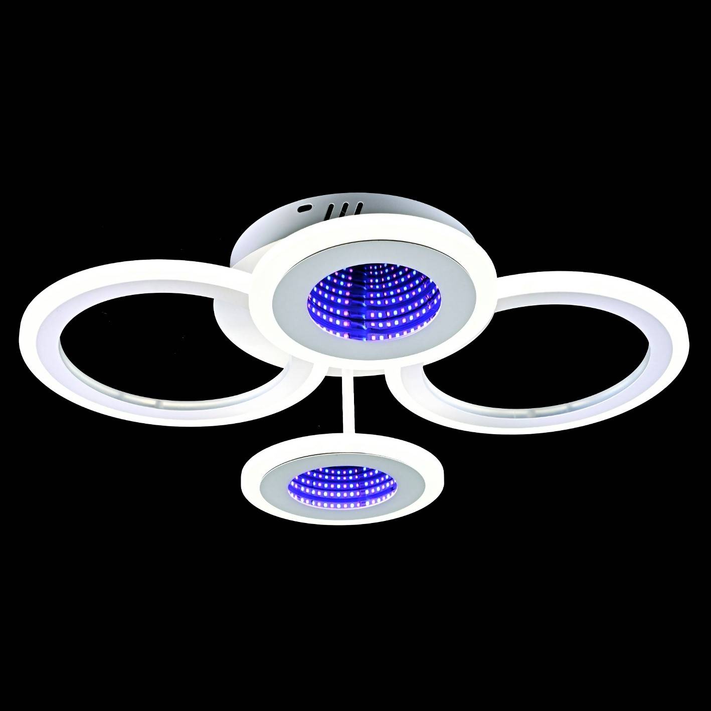 Lustra LED 110W 2+2 Circle Design 3D RGB Telecomanda