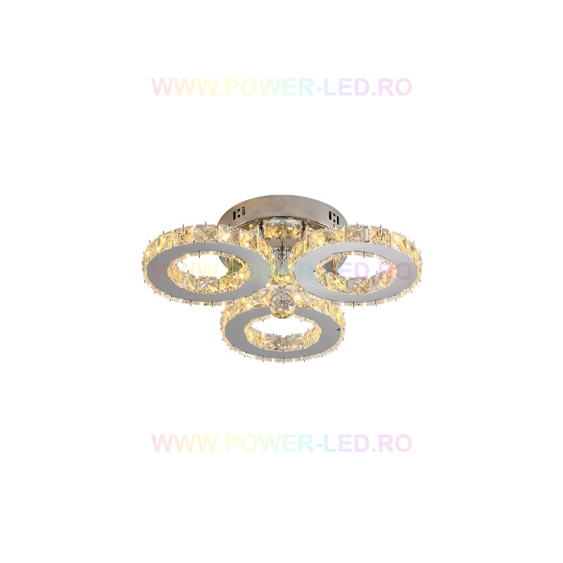Lustra LED 60W Cristal 3 RINGS Design Telecomanda
