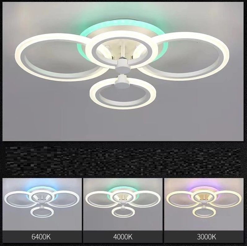 Lustra LED 90W 2+2 Circle Design RGB Telecomanda