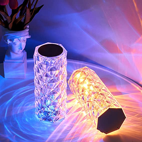 Veioza LED Decorativa Tactila cu 3 Functii de Lumina Crystal Flow