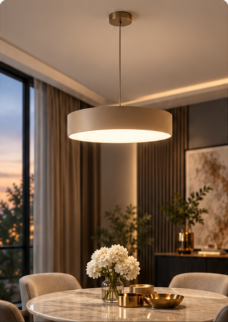 Pendul simplu într-un dining, comparație orientativă de stil